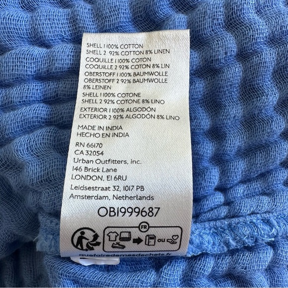 We The Free size XL Heat Waves Gauzy Button Up Shirt Purple Short Sleeves - Picture 5 of 5